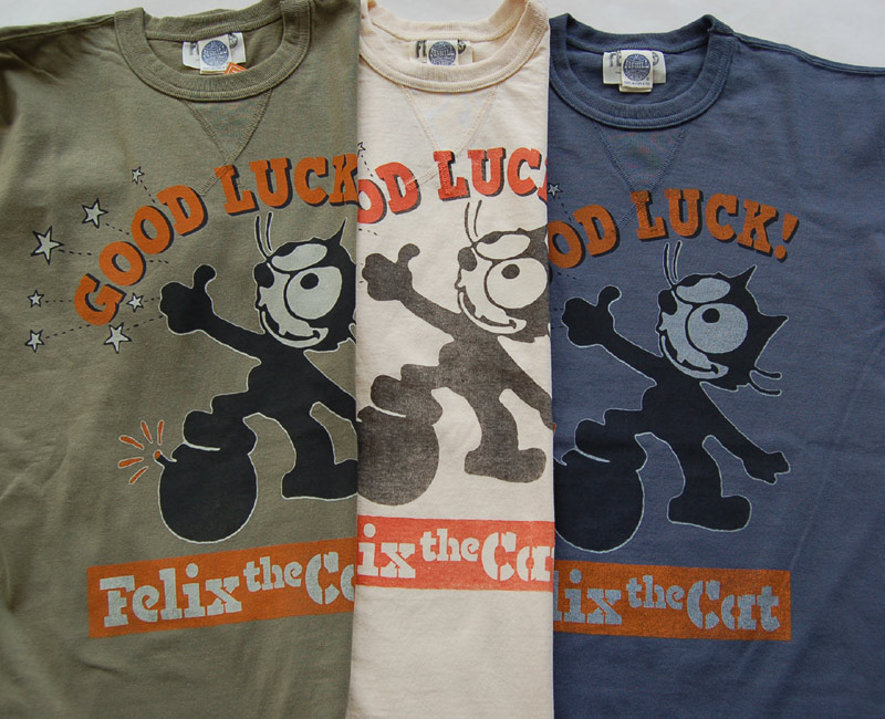 TOYS McCOYトイズマッコイ T-シャツ MILITARY TEE SHIRT FELIX THE CAT "GOOD LUCK