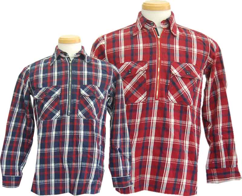 HELLER'SCAFEヘラーズカフェ【HELLER'SCAFE】1940'sHalfZipFlannelShirts【smtb-k】【kb】